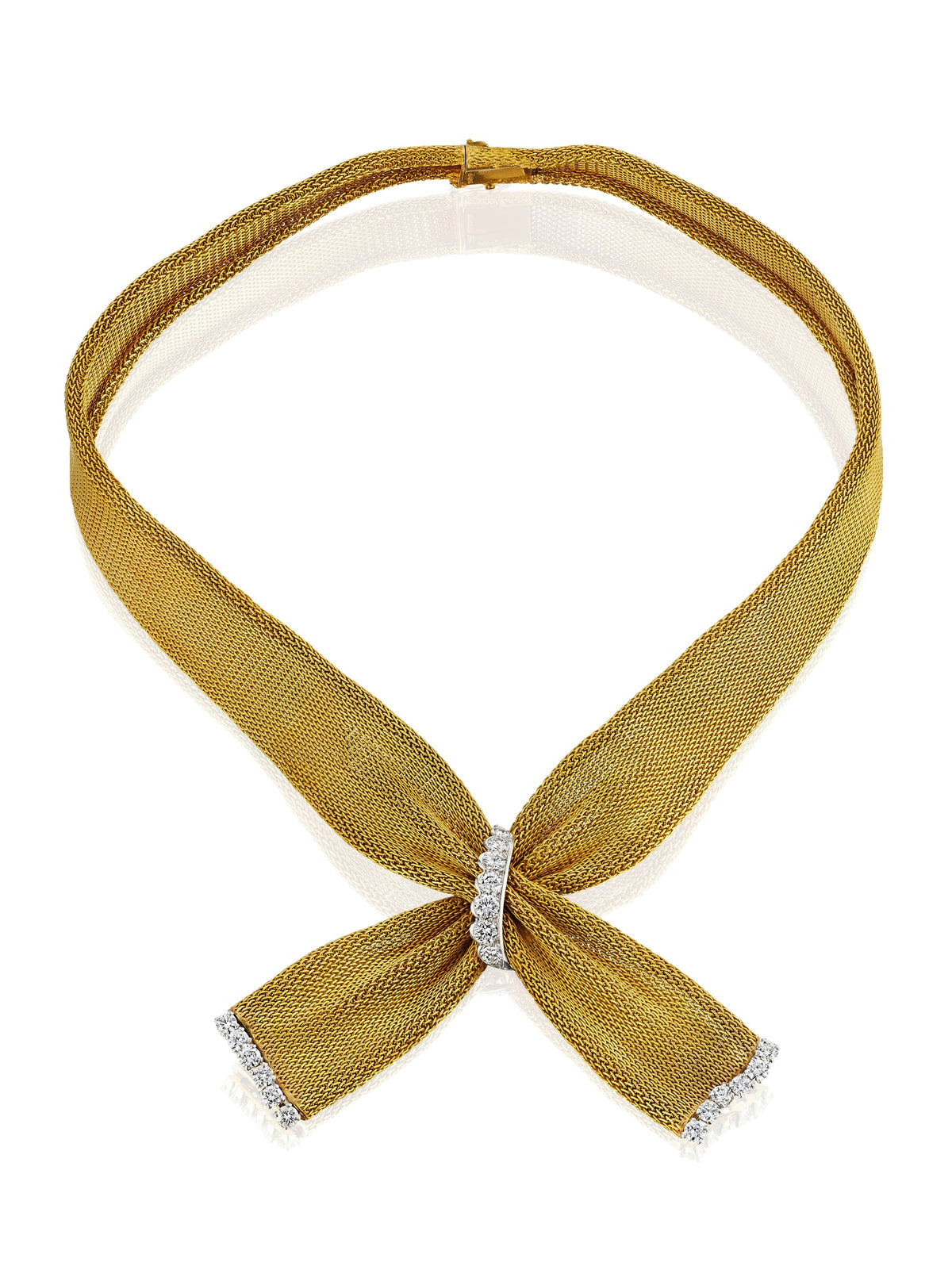 Gold and Diamond Mesh Scarf Necklace by Cartier, circa 1960 — additional professional view
