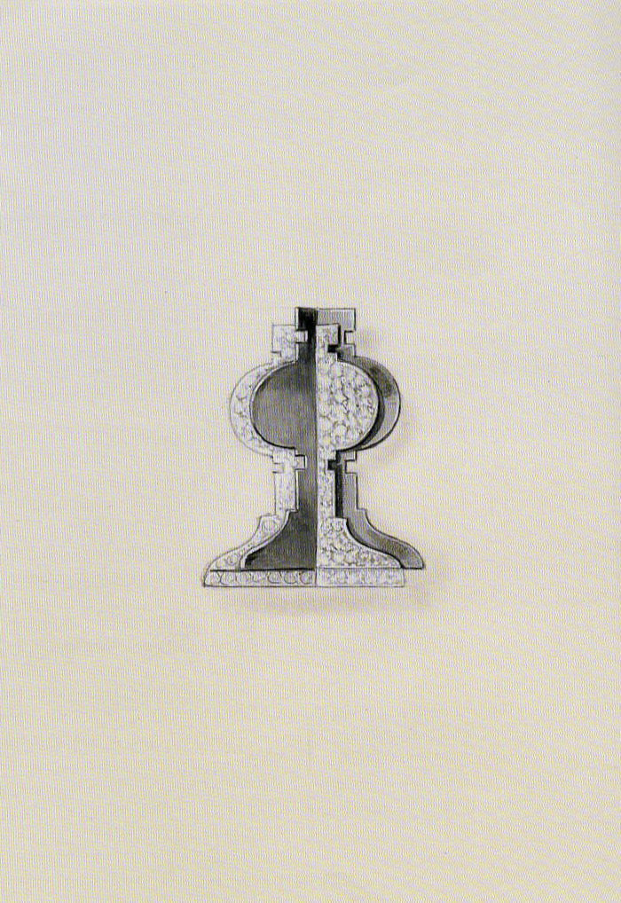 The original Raymond Templier drawing for the brooch.