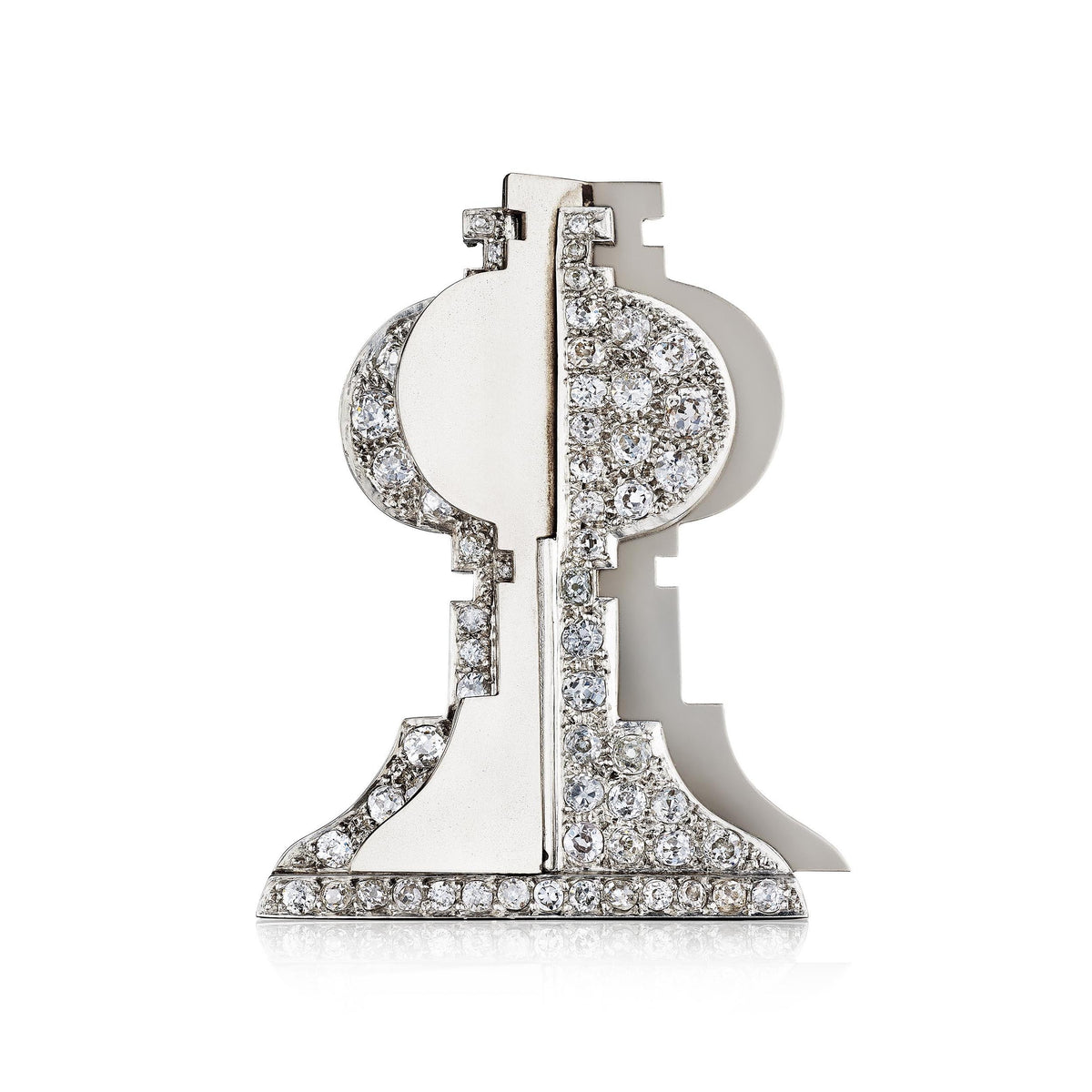 Art Deco King Chessman Brooch by Raymond Templier, Paris, circa 1930