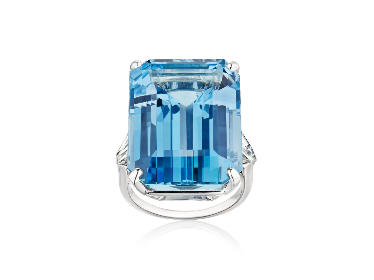 Art Deco Aquamarine and Diamond Ring by Cartier, circa 1935 — additional professional view