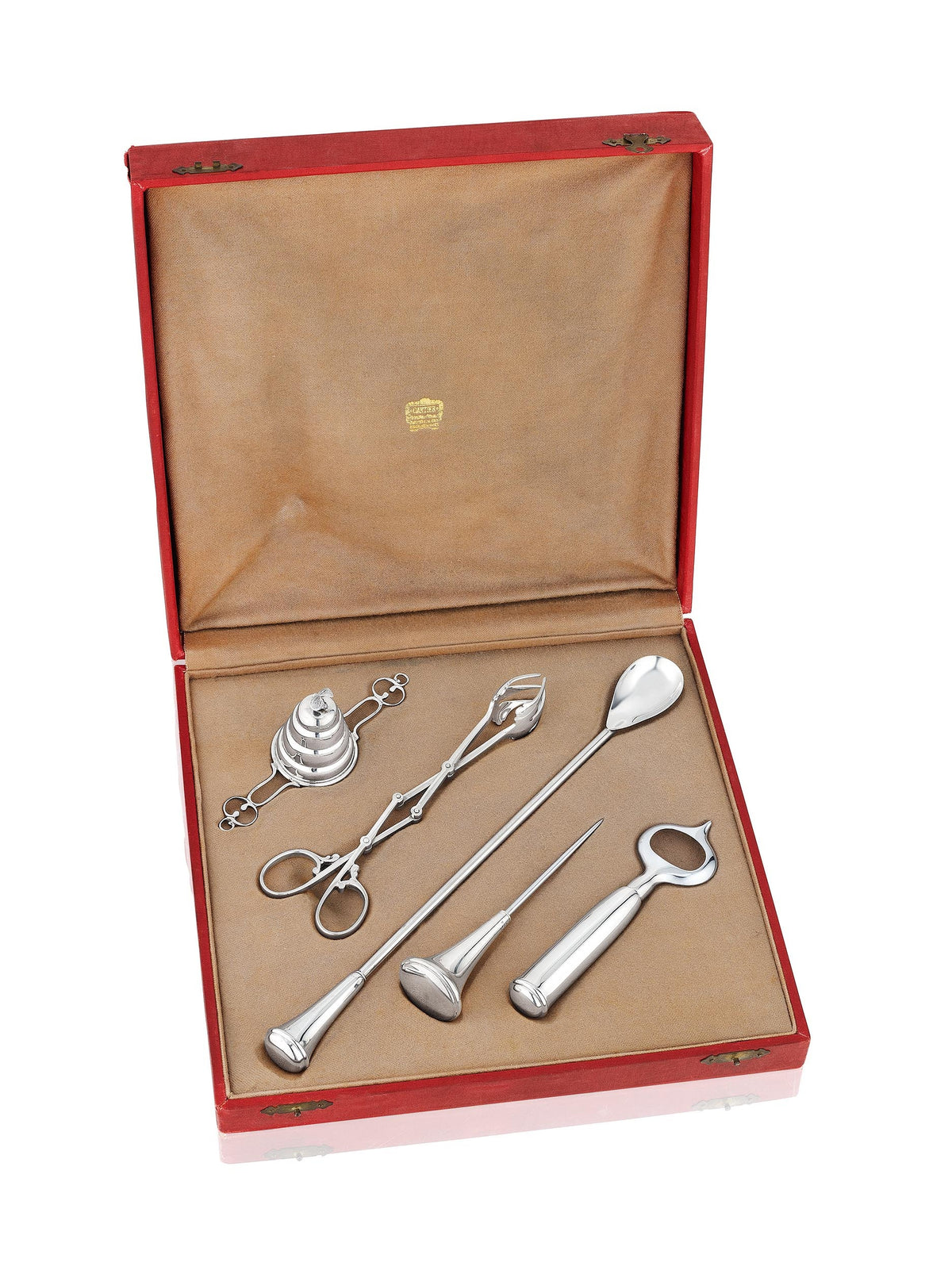 Art Deco Sterling Silver Five-Piece Bar Set by Cartier, Paris, circa 1930