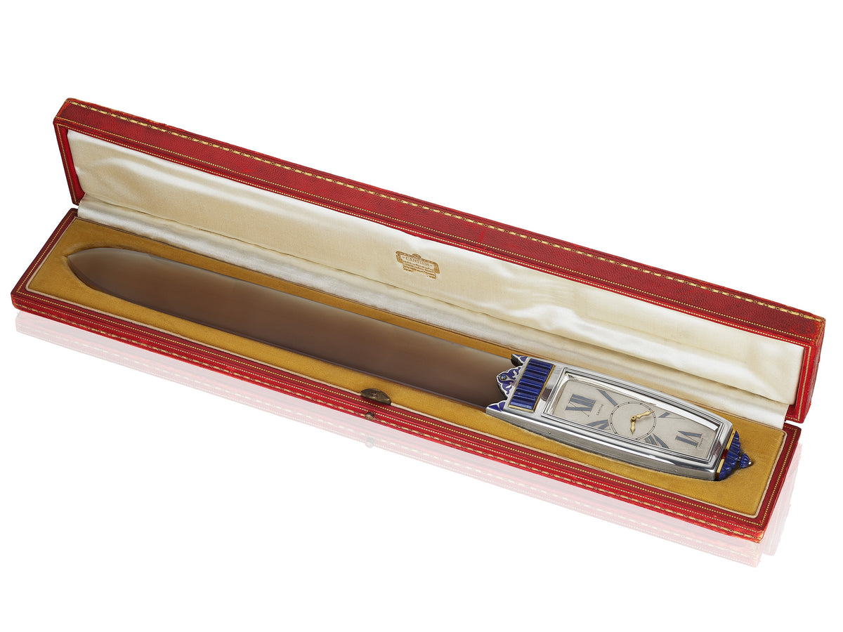 Art Deco Paperknife-Clock by Cartier, Paris 1928