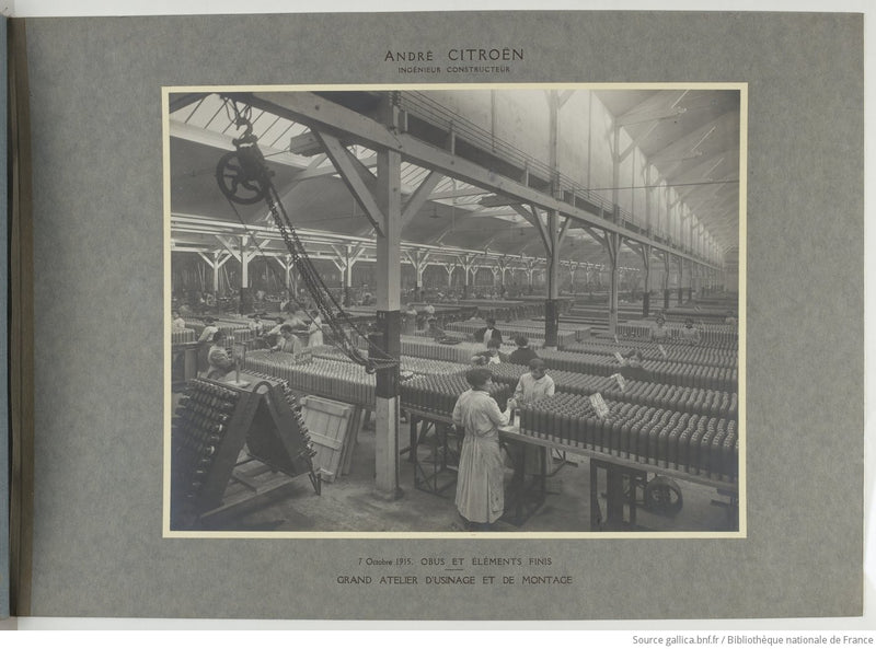 Shell production at the André Citroën factory, 7 October 1915. Source: Gallica, Bibliothèque nationale de France.
