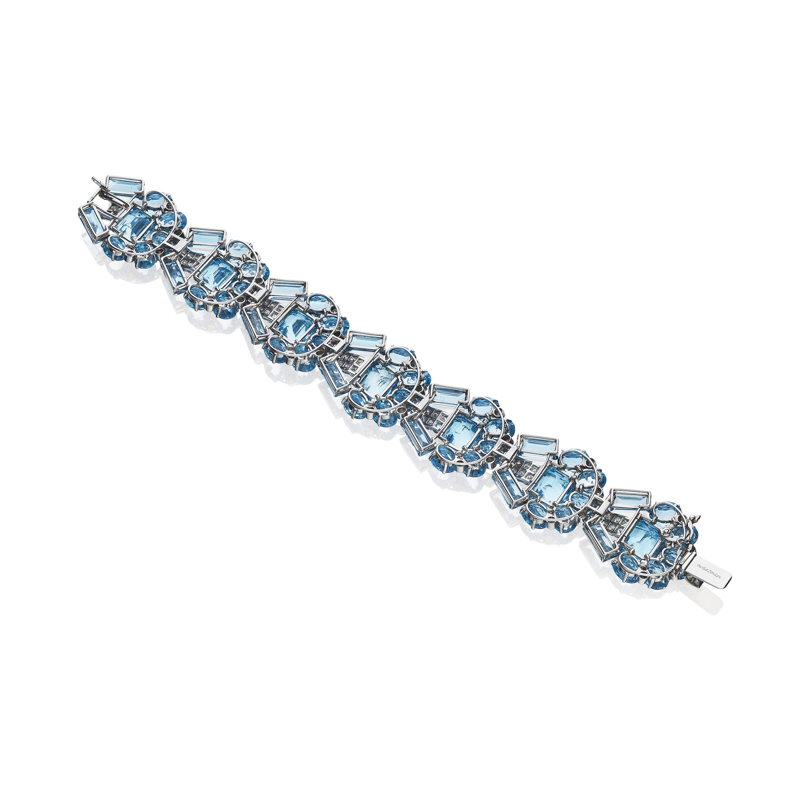 Natural Blue Topaz 925 Sterling Silver Tennis Bracelet Jewelry  SHINE JEWEL