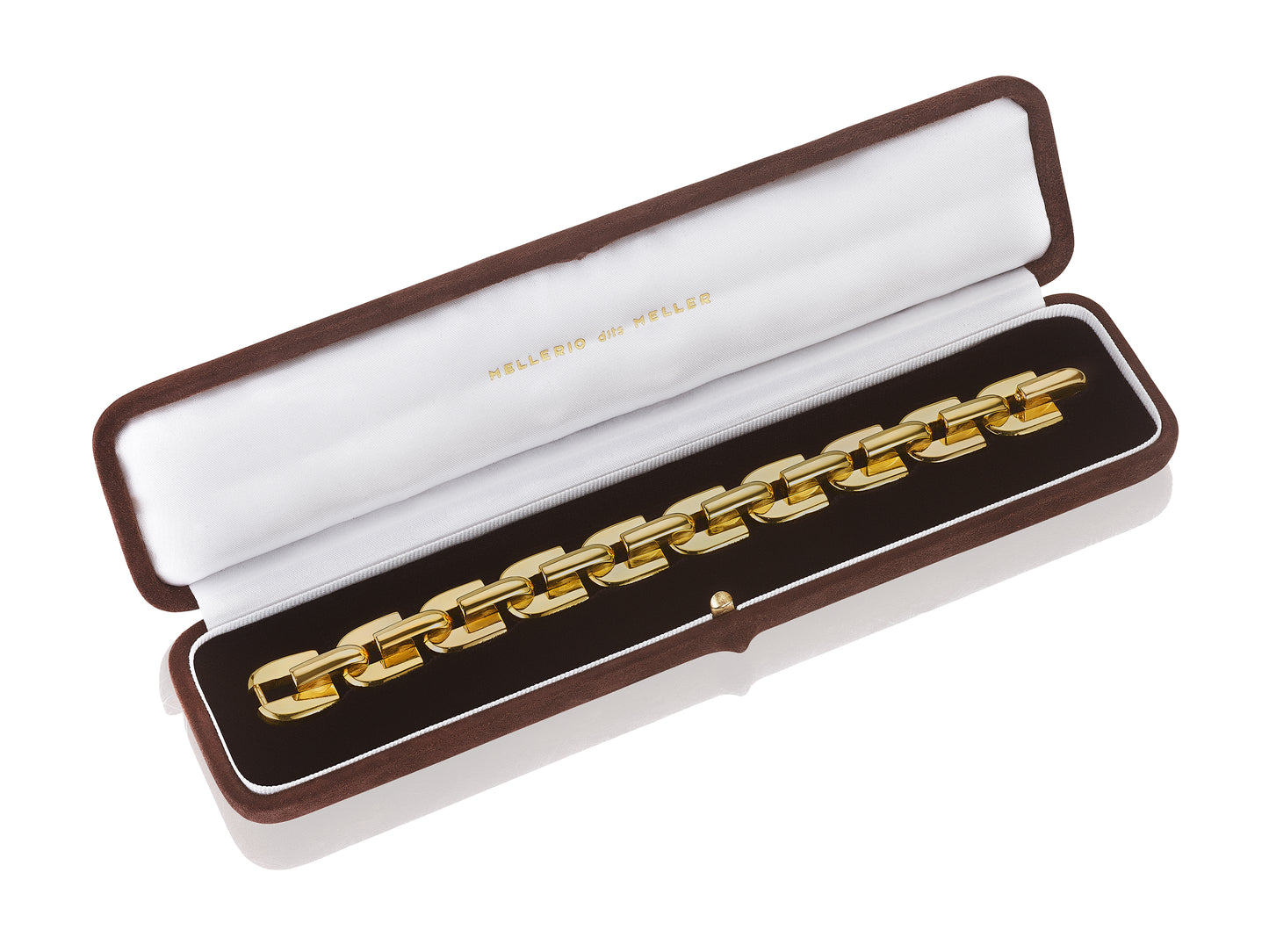 Retro Gold Tank Bracelet by Mellerio dits Meller, Paris, circa 1950, Manufactured by Jacques Lenfant for Georges Lenfant, Paris