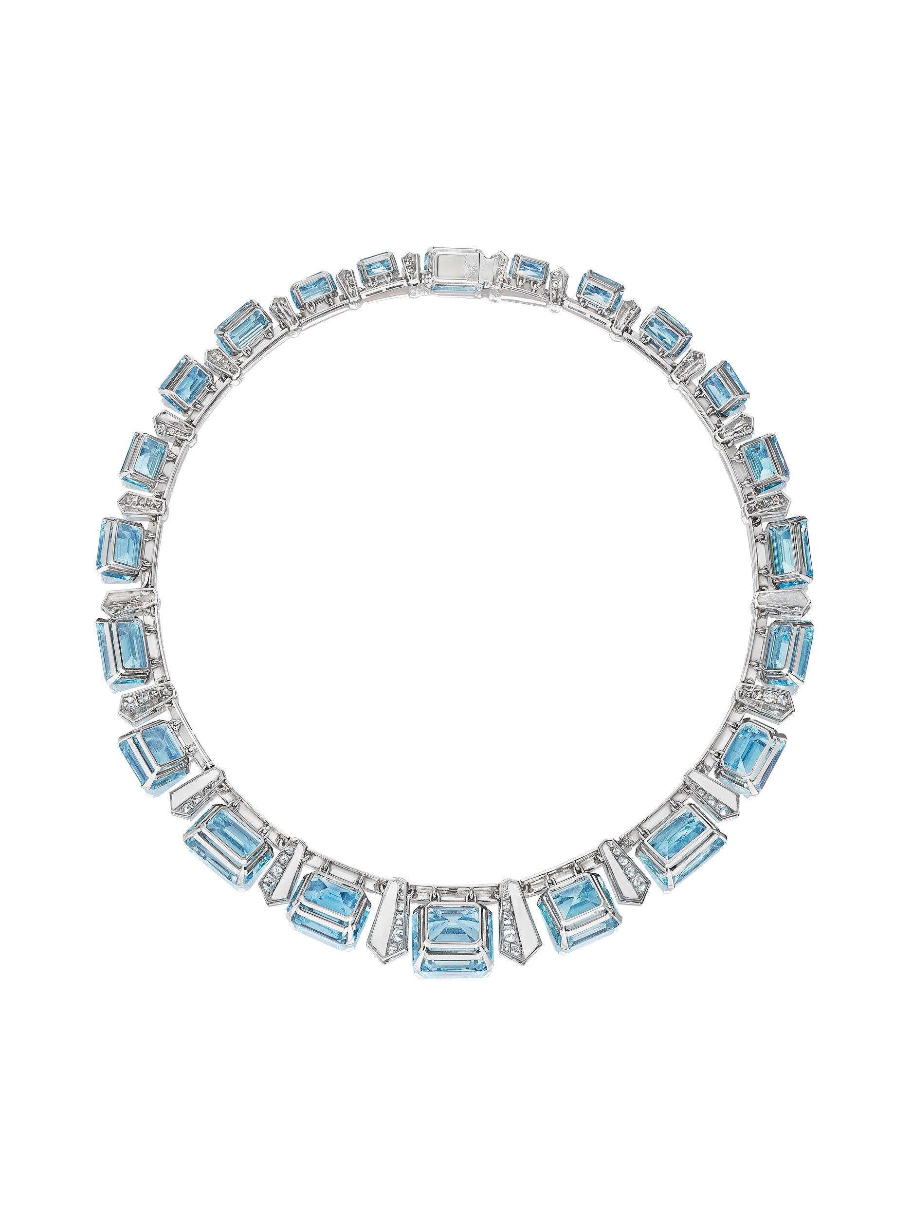 Art Modern Aquamarine, Diamond and Coral Necklace by Jean Fouquet, Par ...