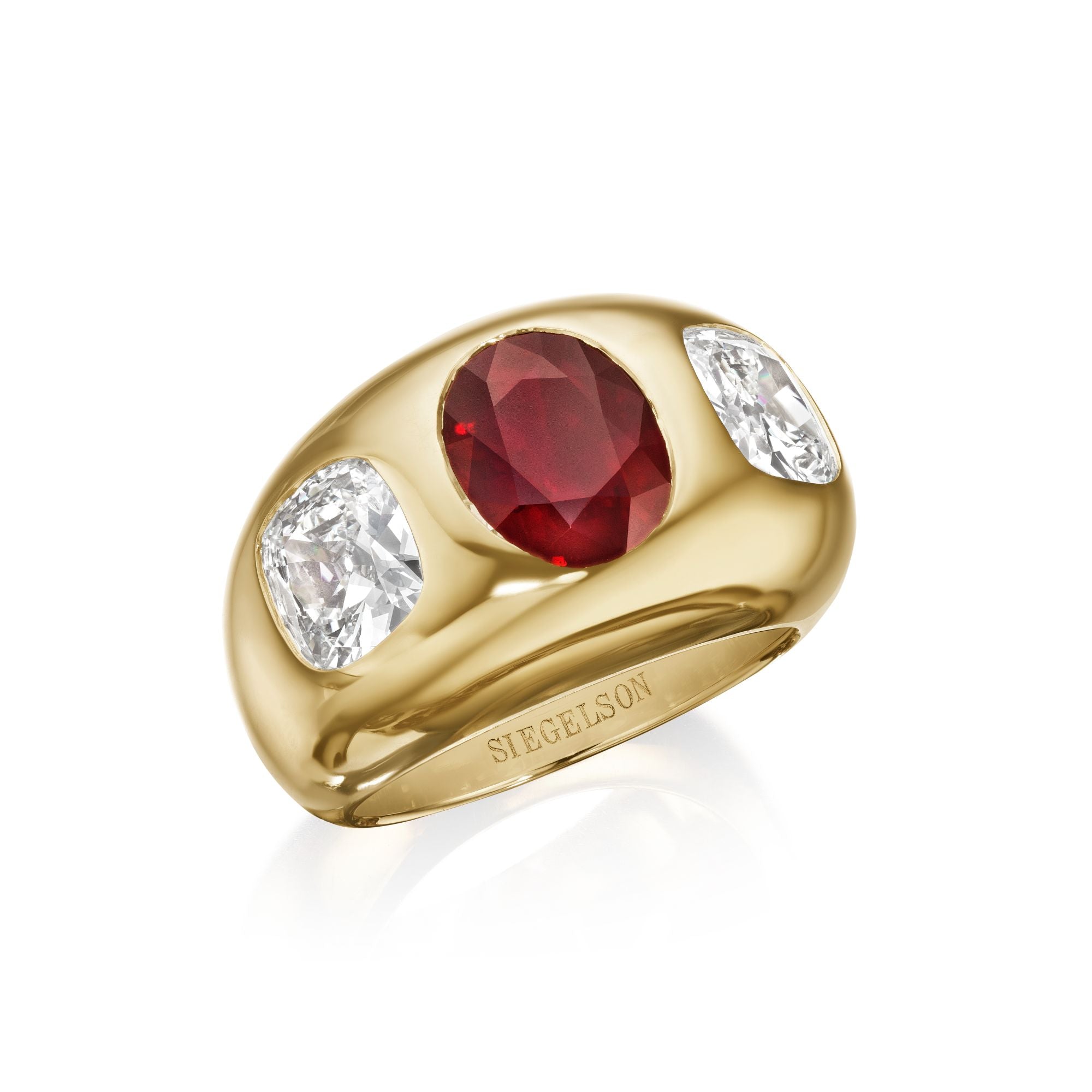 Gold Ruby and Diamond Ring by Siegelson, New York