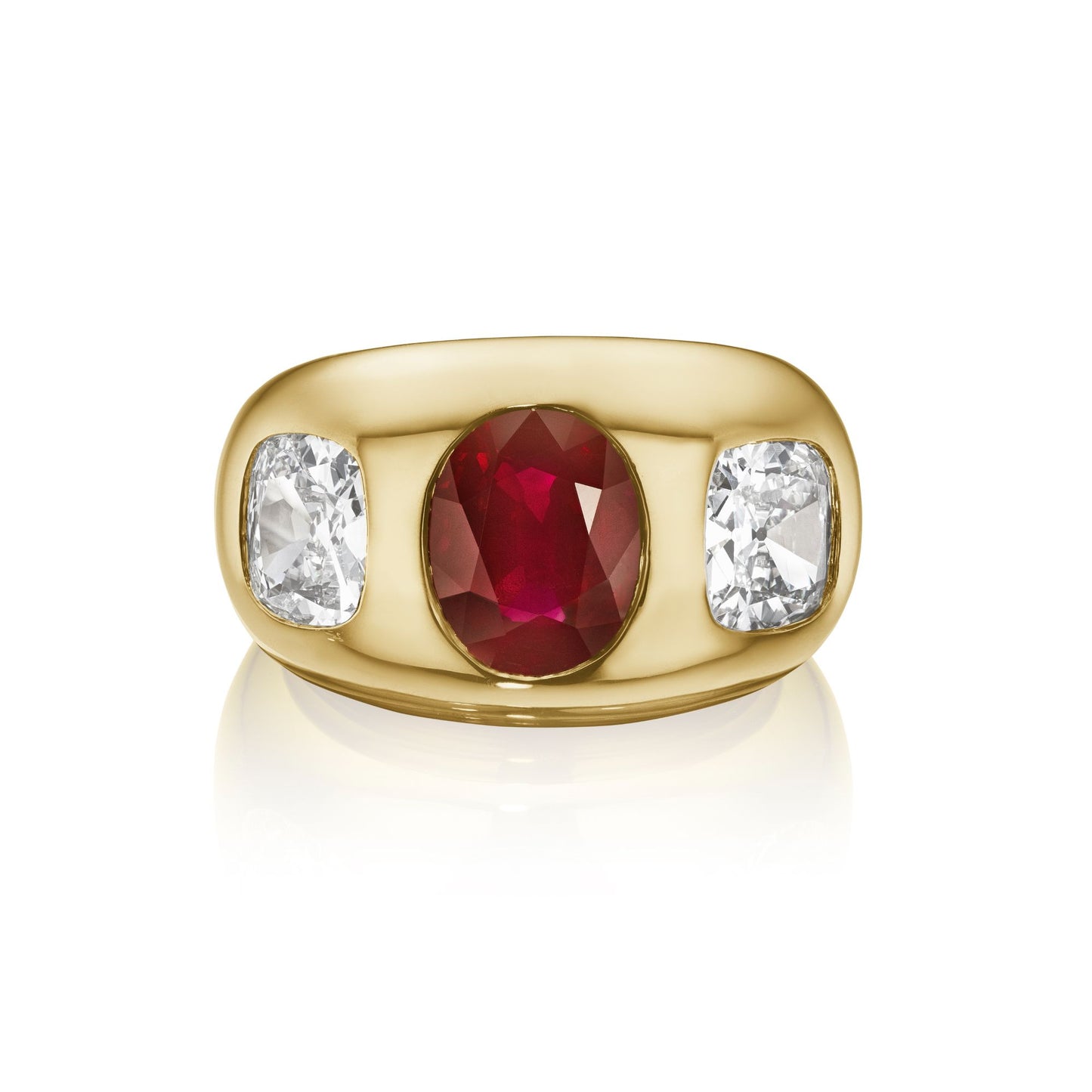 Gold Ruby and Diamond Ring by Siegelson, New York