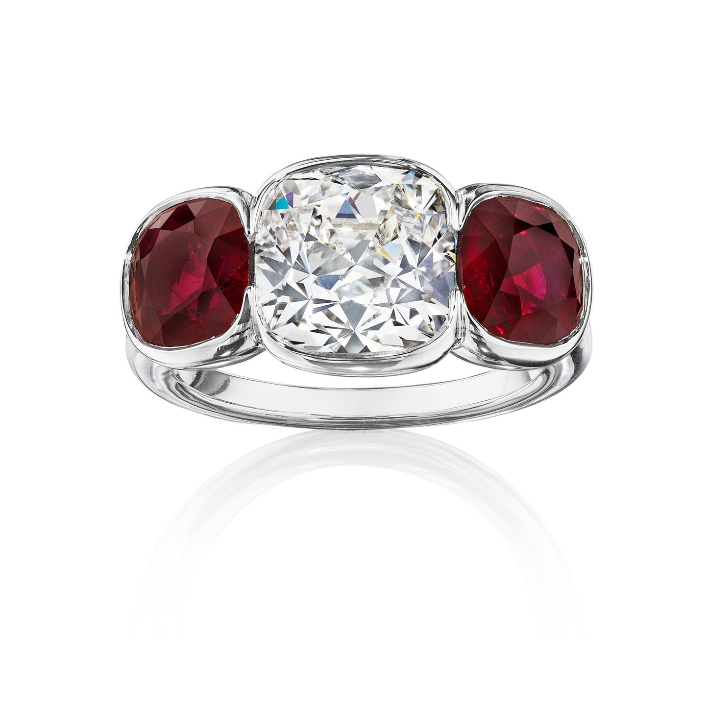 PLATINUM DIAMOND AND RUBY RING BY SIEGELSON, NEW YORK