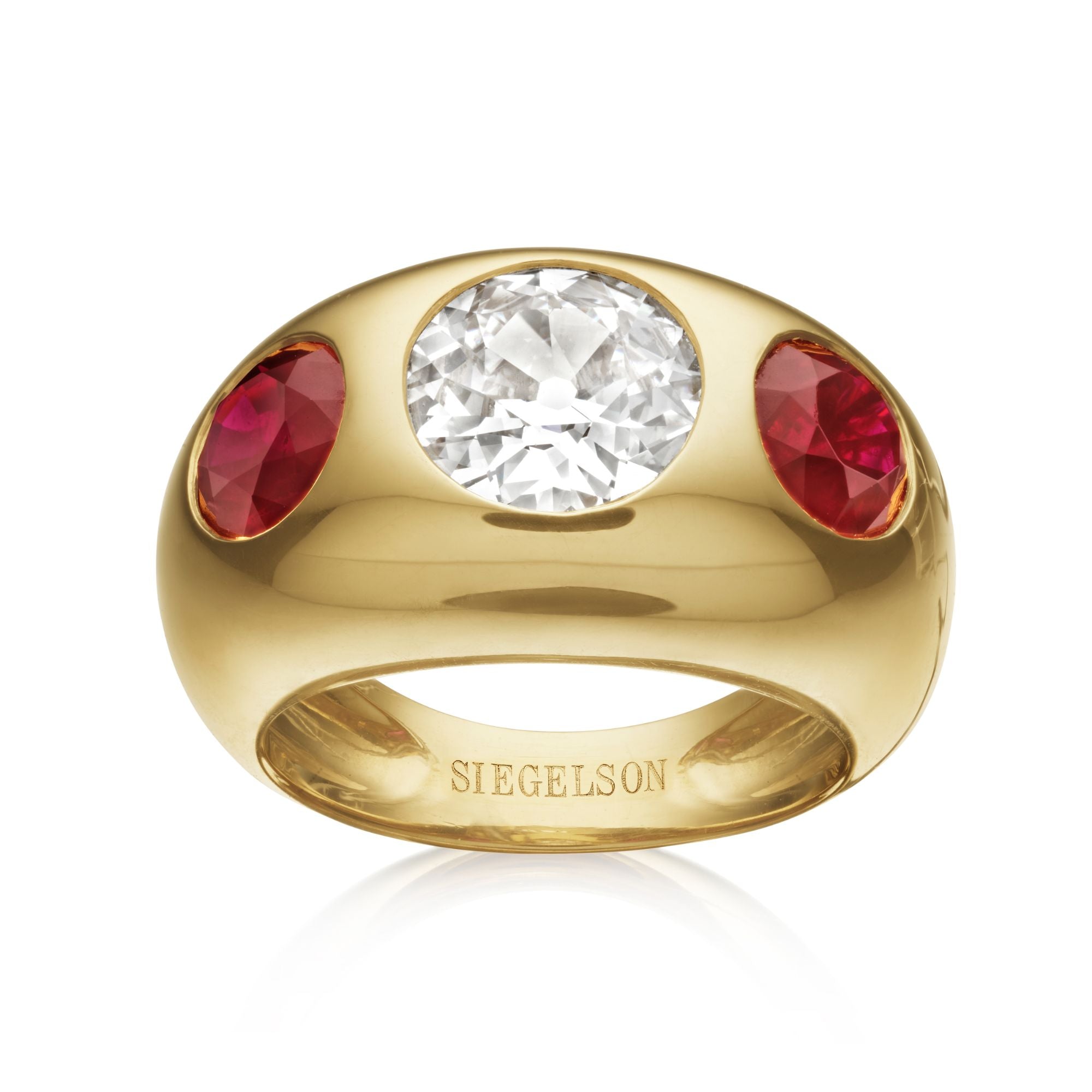 GOLD DIAMOND AND RUBY RING BY SIEGELSON, NEW YORK