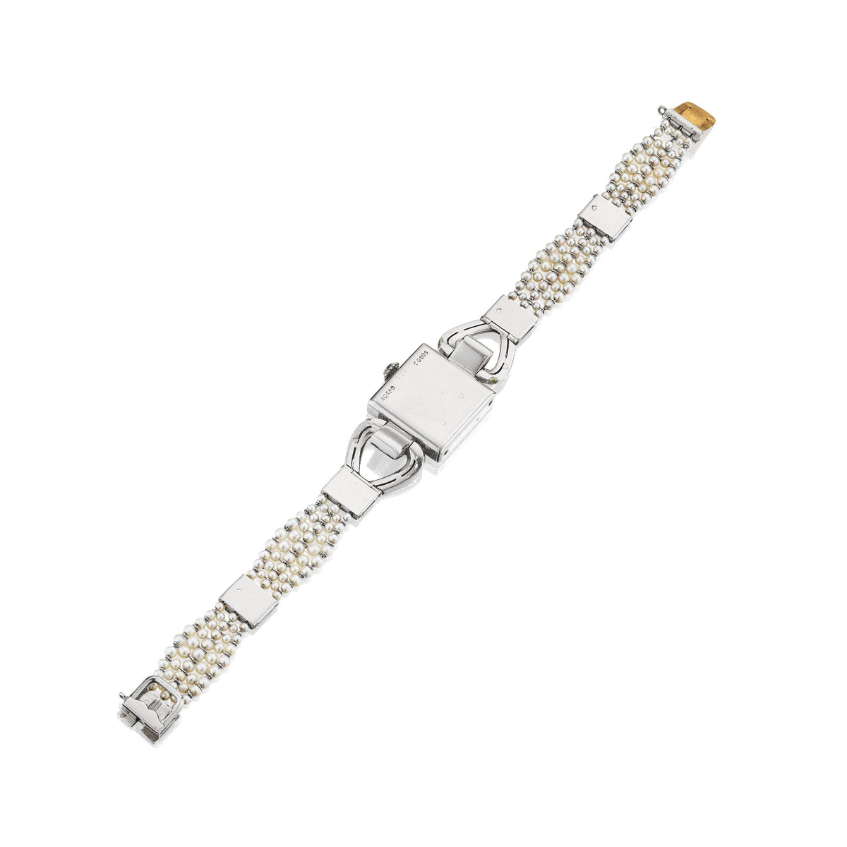 ART DECO DIAMOND, PEARL, AND ONYX WATCH BY CARTIER, PARIS, CIRCA 1920